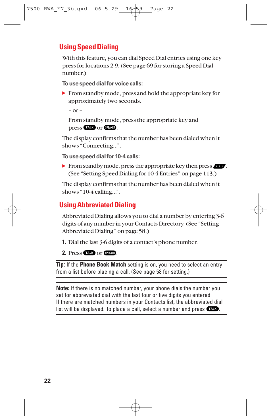 Using speed dialing, Using abbreviated dialing | Sanyo scp 7500 User Manual | Page 30 / 173