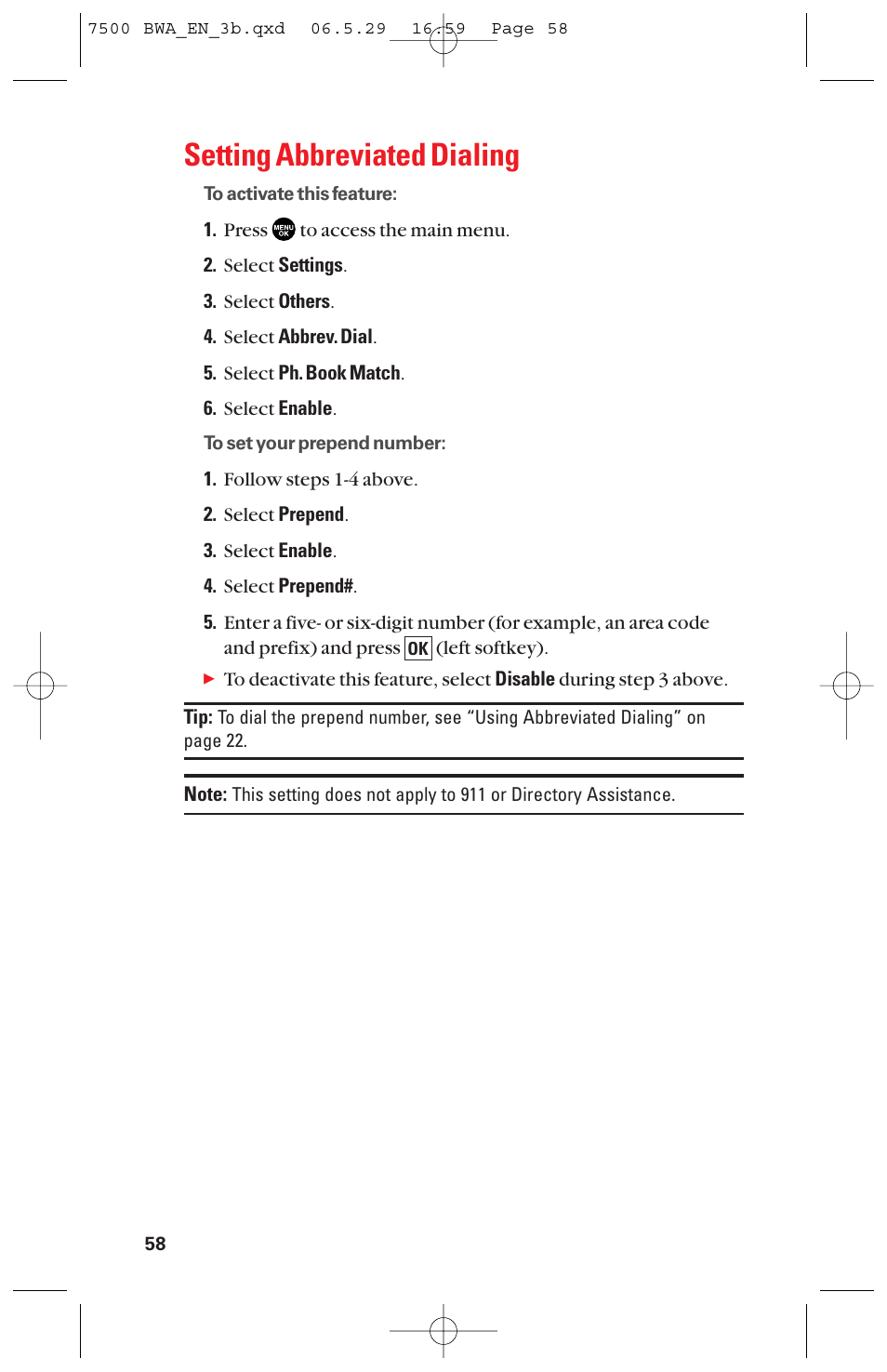 Setting abbreviated dialing | Sanyo scp 7500 User Manual | Page 66 / 173