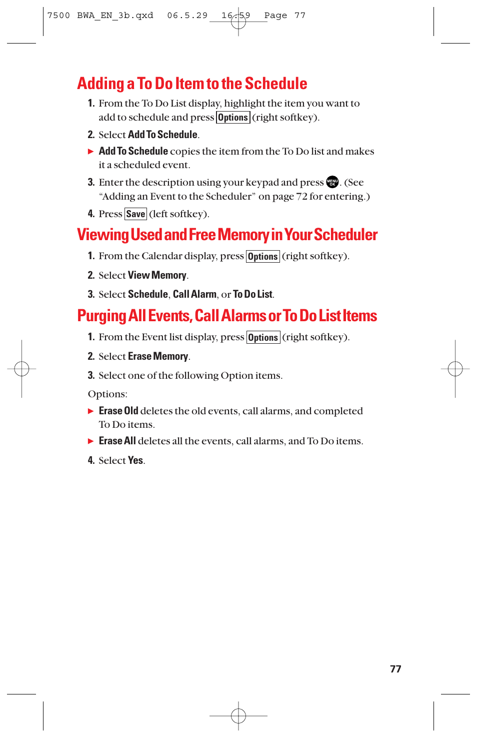 Adding a to do item to the schedule | Sanyo scp 7500 User Manual | Page 85 / 173