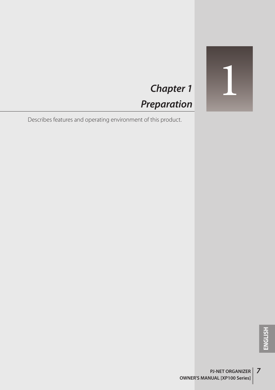 Chapter 1 preparation | Sanyo POA-PN03C User Manual | Page 7 / 124