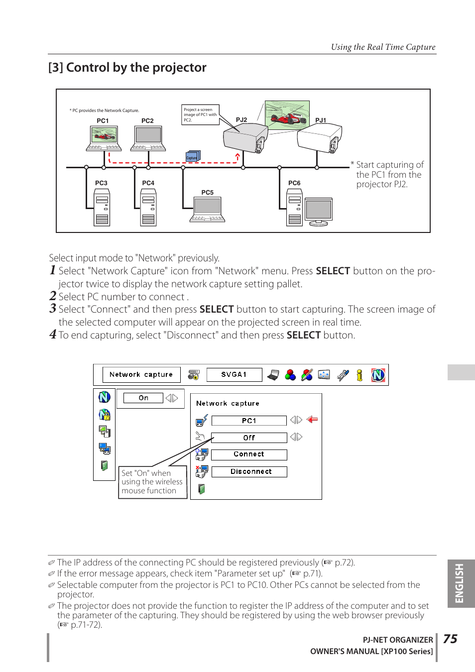 3] control by the projector, English | Sanyo POA-PN03C User Manual | Page 75 / 124