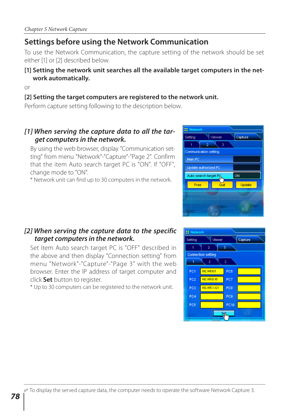 Settings before using the network communication | Sanyo POA-PN03C User Manual | Page 78 / 124
