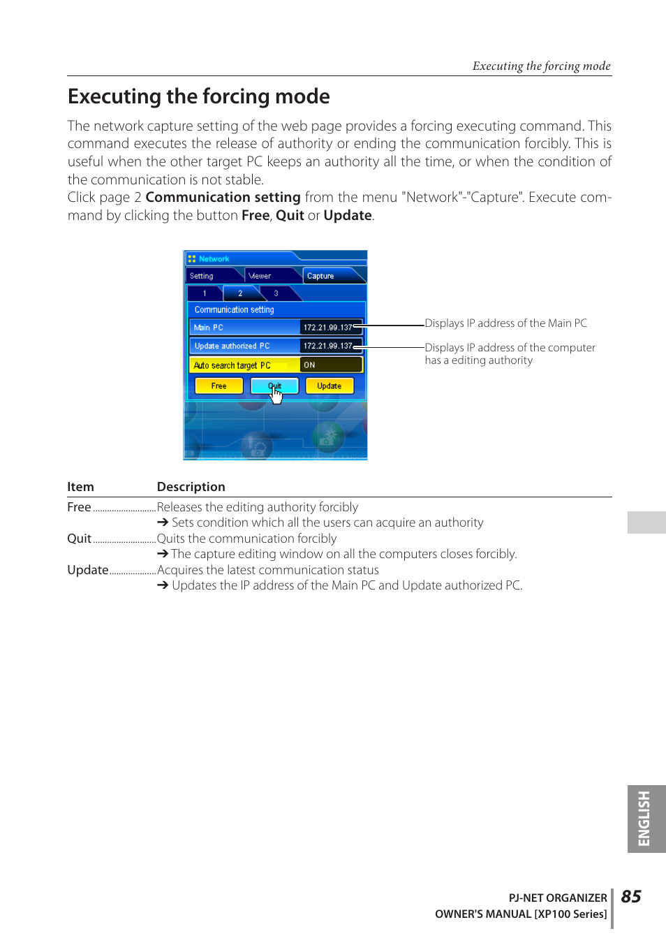 Executing the forcing mode | Sanyo POA-PN03C User Manual | Page 85 / 124