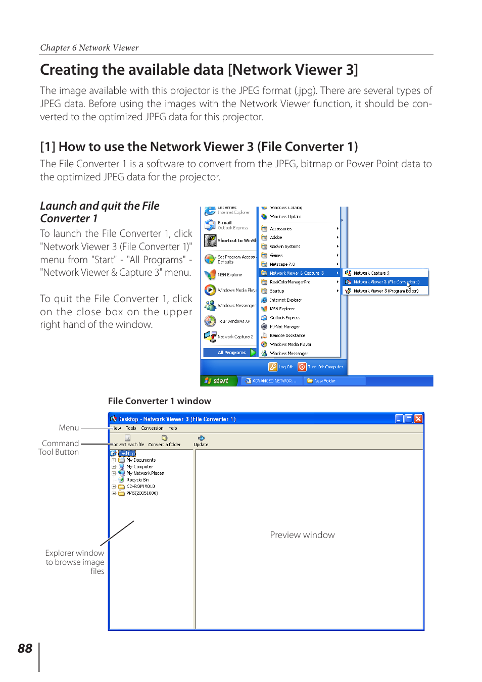 Creating the available data [network viewer 3 | Sanyo POA-PN03C User Manual | Page 88 / 124