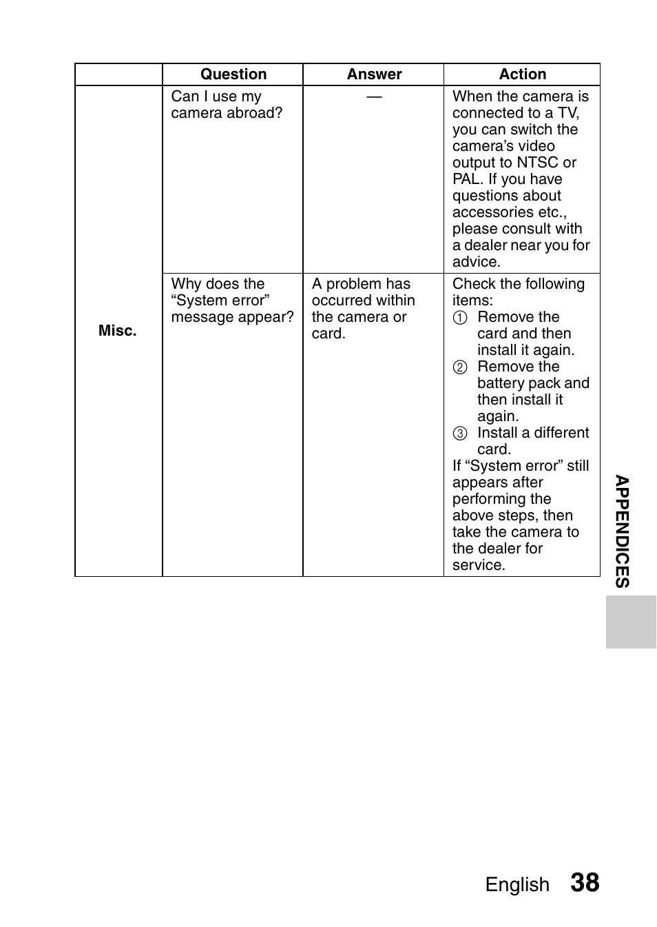 English | Sanyo DUAL CAMERA VPC-PD1TA User Manual | Page 53 / 64