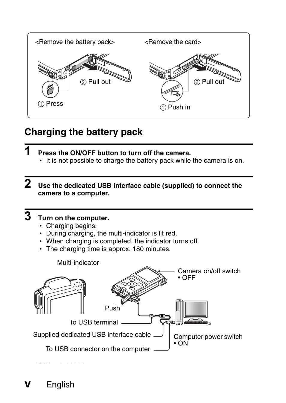 Charging the battery pack | Sanyo DUAL CAMERA VPC-PD1TA User Manual | Page 6 / 64