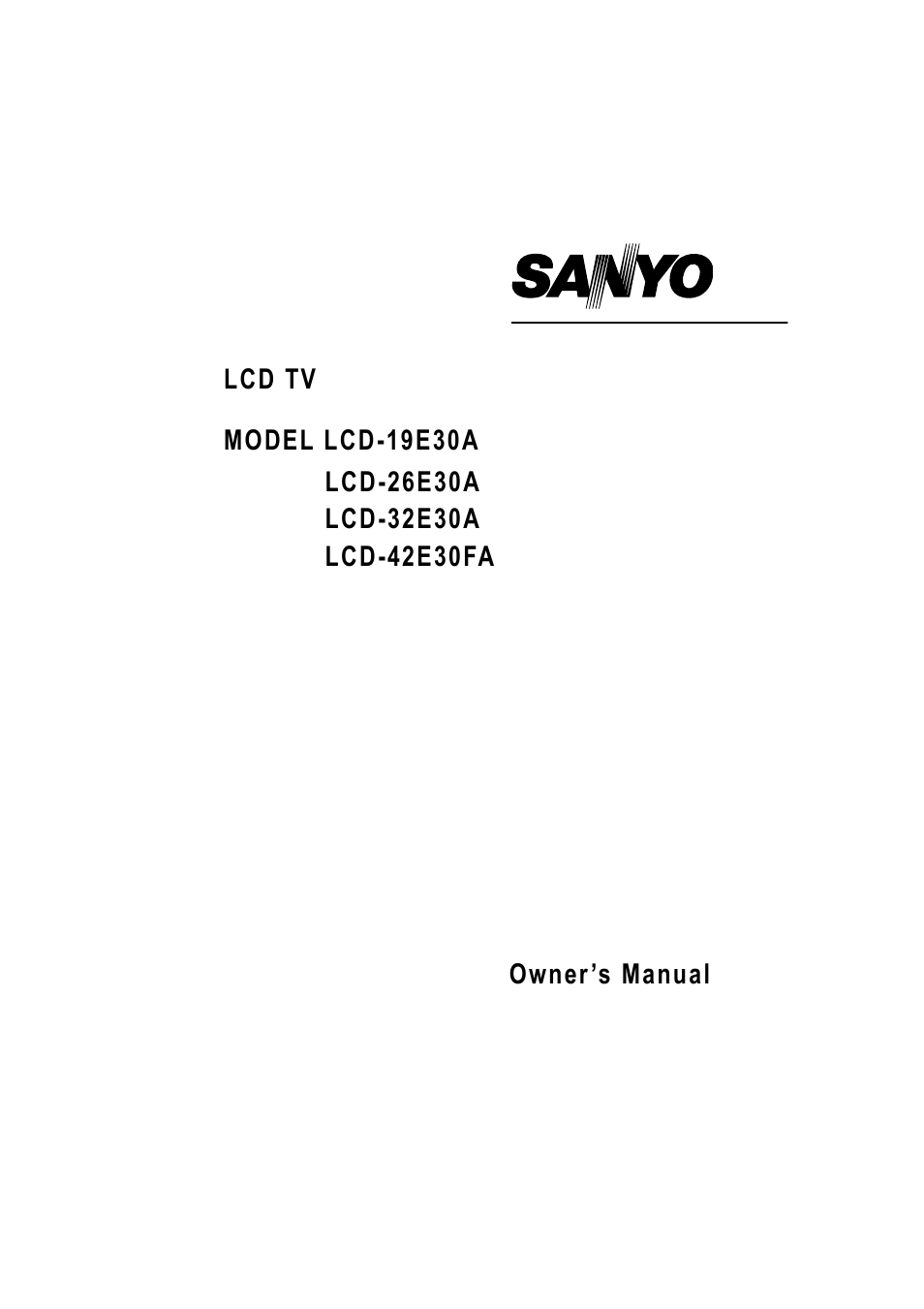 Sanyo LCD-42E30FA User Manual | 47 pages