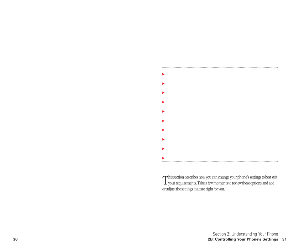 2b. controlling your phone’s settings, Controlling your phone’s settings | Sanyo SCP-6400 User Manual | Page 21 / 100