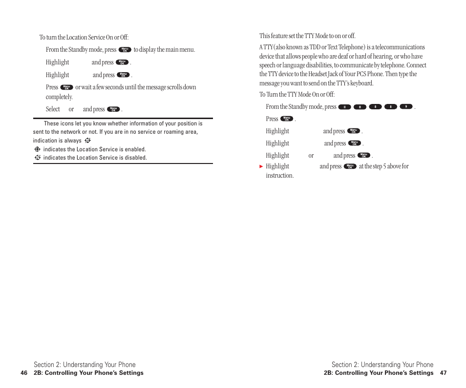 Position locations, Setting tty mode | Sanyo SCP-6400 User Manual | Page 29 / 100