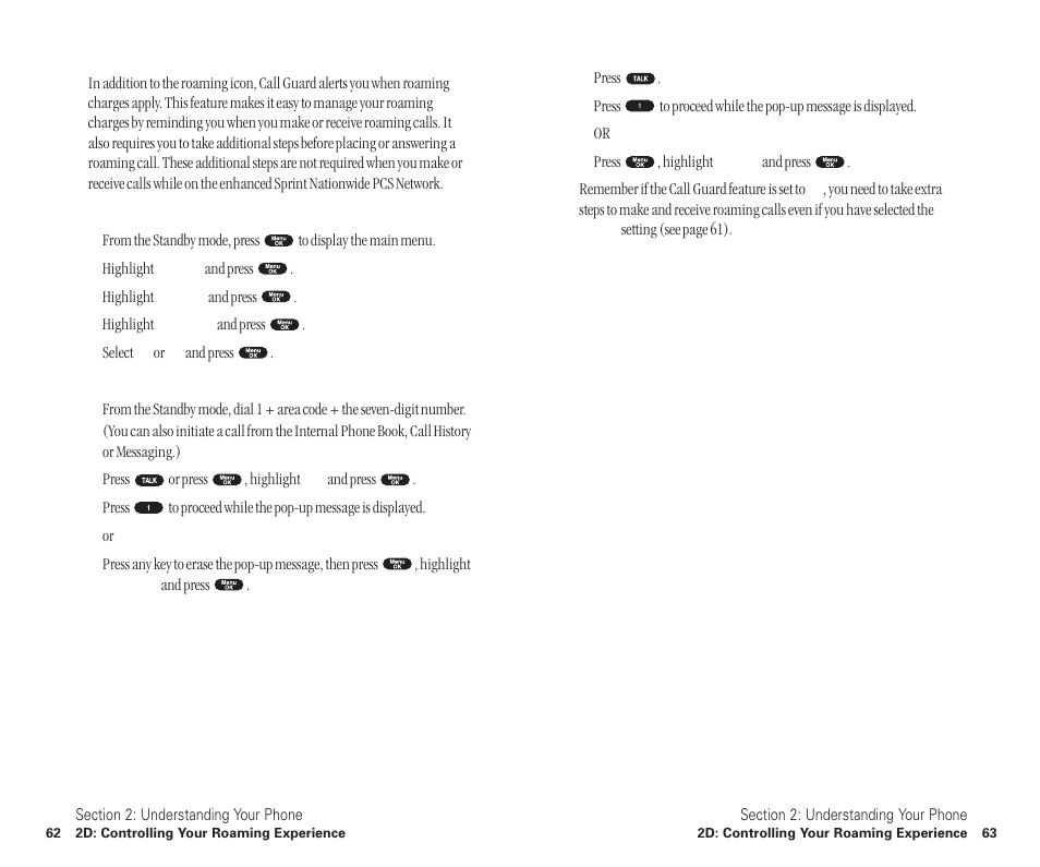 Controlling roaming charges using call guard | Sanyo SCP-6400 User Manual | Page 37 / 100