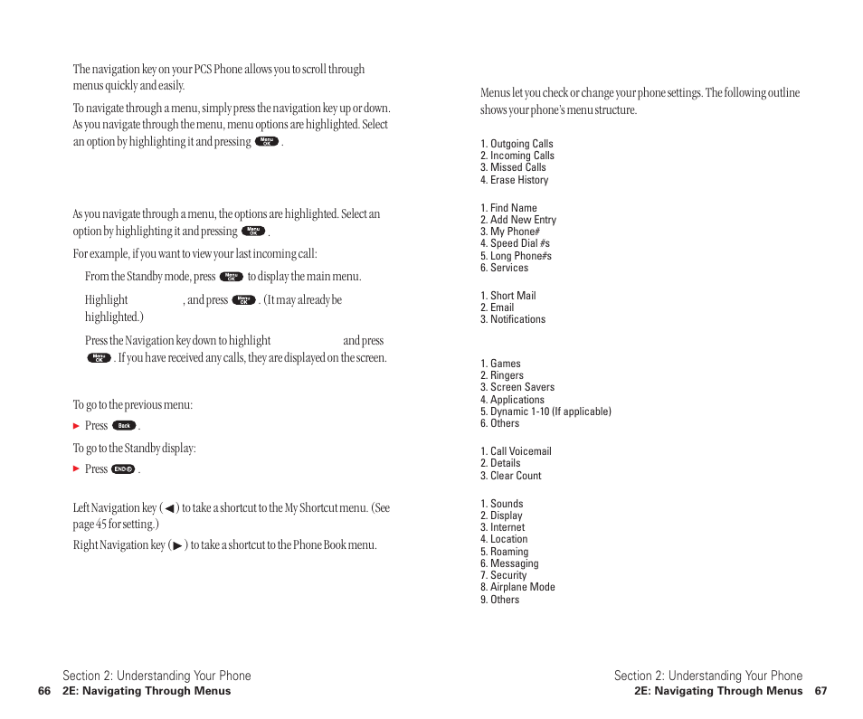 Menu navigation, Menu structure, Viewing the menus | Sanyo SCP-6400 User Manual | Page 39 / 100