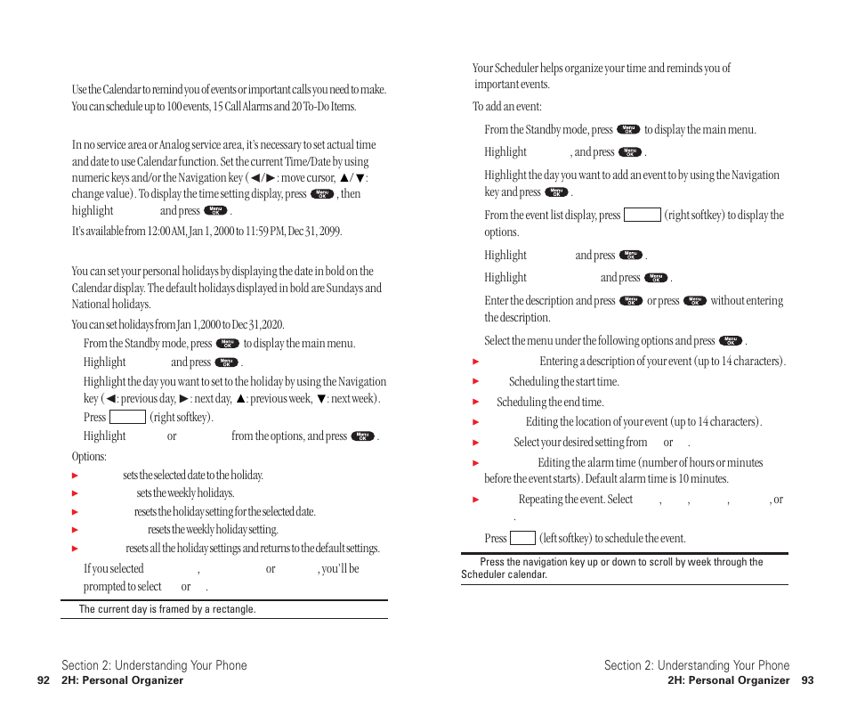 Managing schedules, Adding an event to the scheduler | Sanyo SCP-6400 User Manual | Page 52 / 100