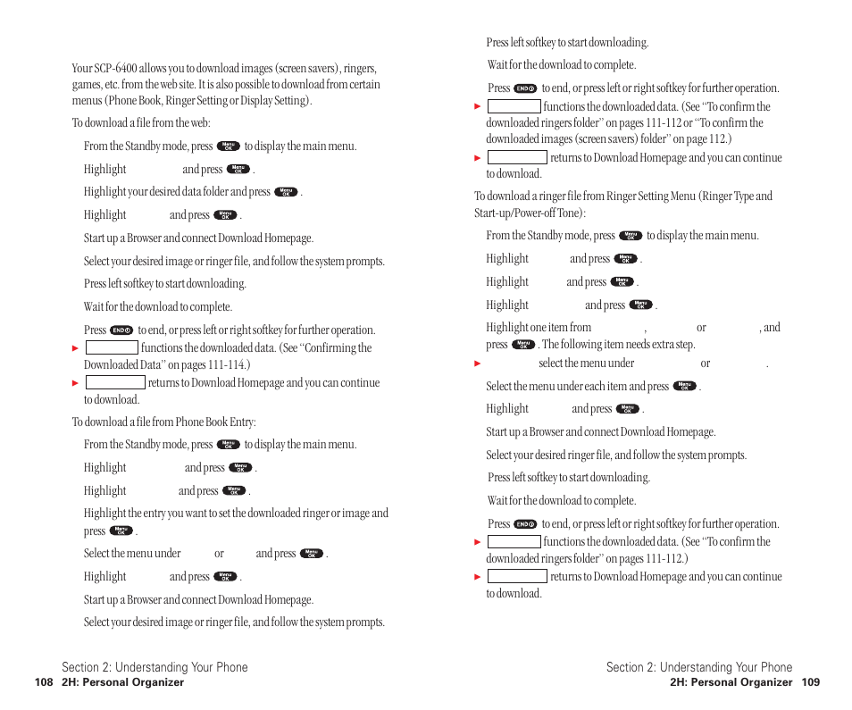 Downloading through wireless web | Sanyo SCP-6400 User Manual | Page 60 / 100