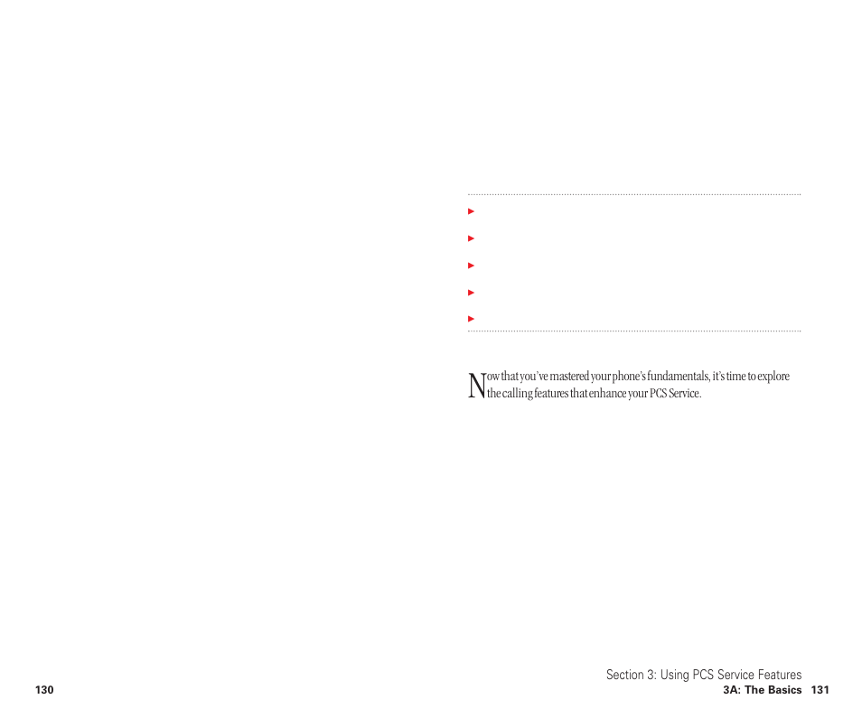 3a. pcs service features: the basics, Pcs service features: the basics | Sanyo SCP-6400 User Manual | Page 71 / 100