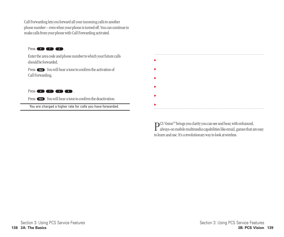 Using call forwarding, 3b. pcs vision, Pcs vision | Sanyo SCP-6400 User Manual | Page 75 / 100