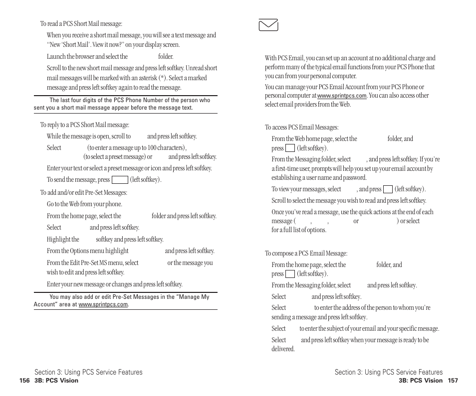 Email, Using pcs email, Accessing pcs email messages | Composing pcs email messages | Sanyo SCP-6400 User Manual | Page 84 / 100