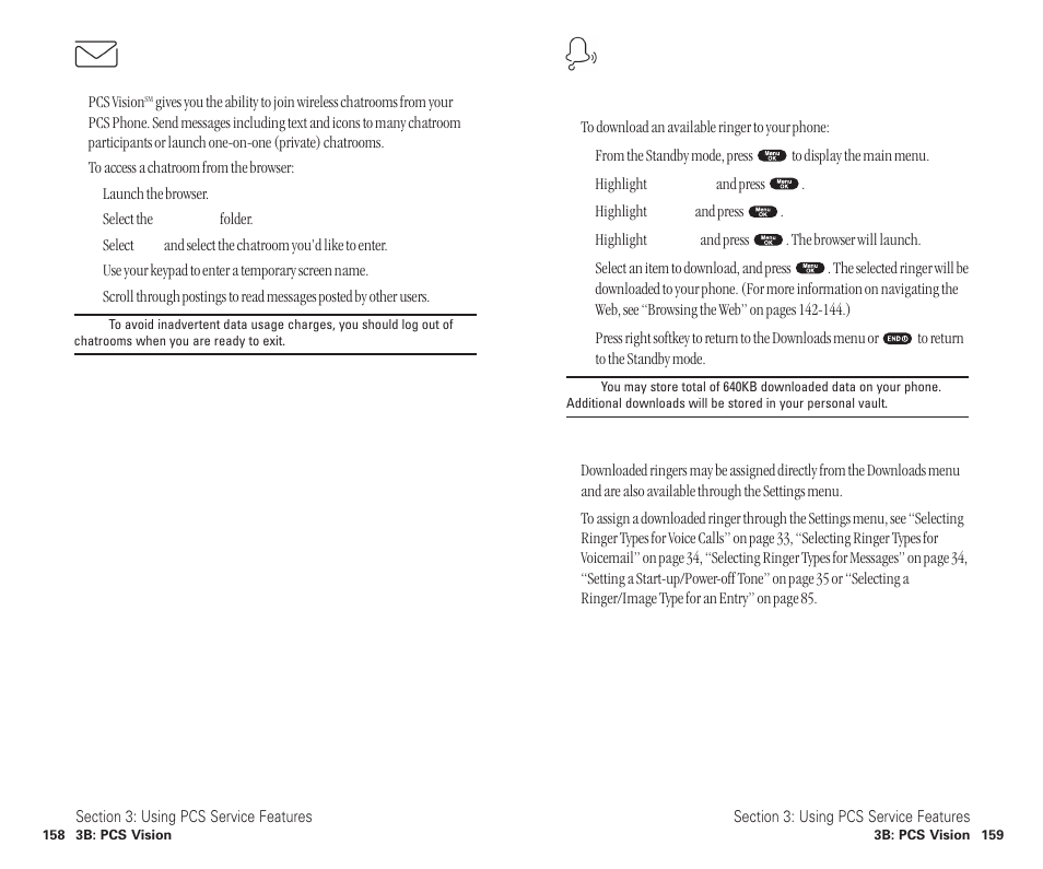 Chat, Ringers | Sanyo SCP-6400 User Manual | Page 85 / 100