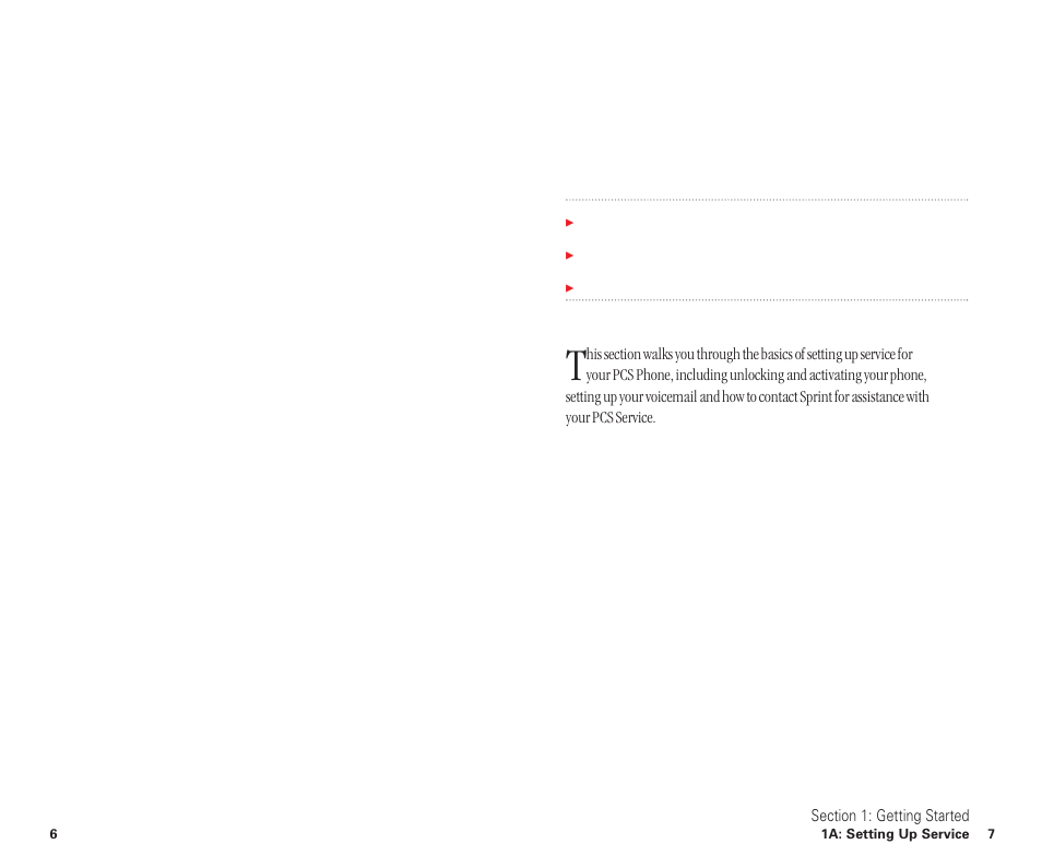 1a. setting up service, Setting up service | Sanyo SCP-6400 User Manual | Page 9 / 100