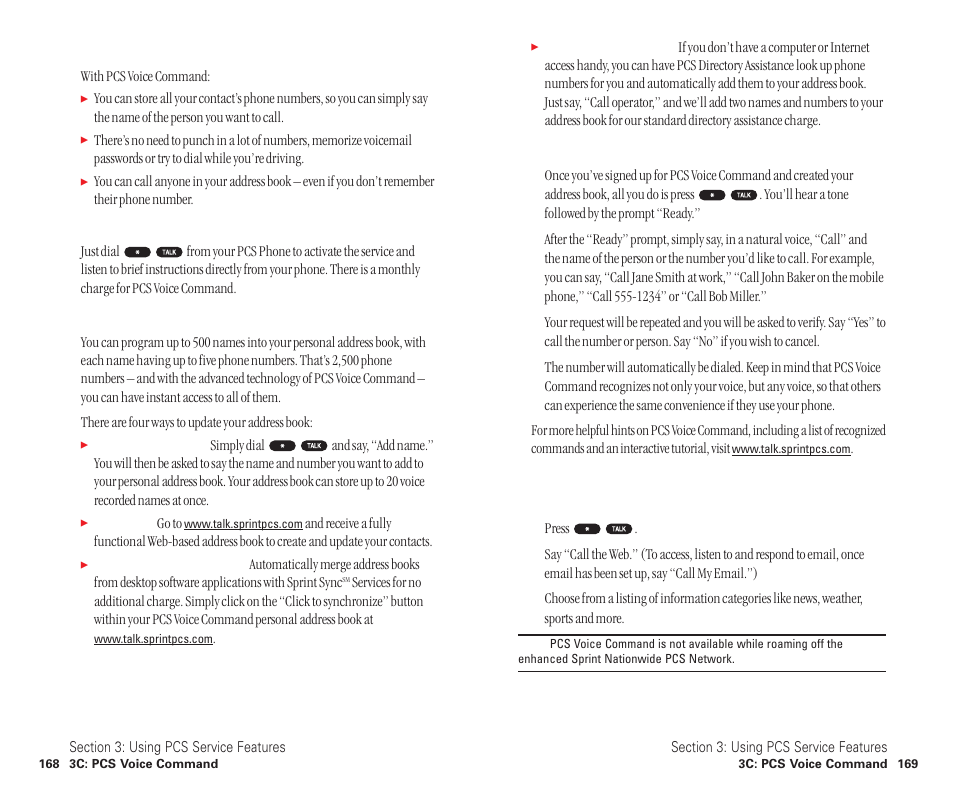 Making a call with pcs voice command, Accessing information using pcs voice command, Getting started with pcs voice command | Creating your own address book | Sanyo SCP-6400 User Manual | Page 90 / 100