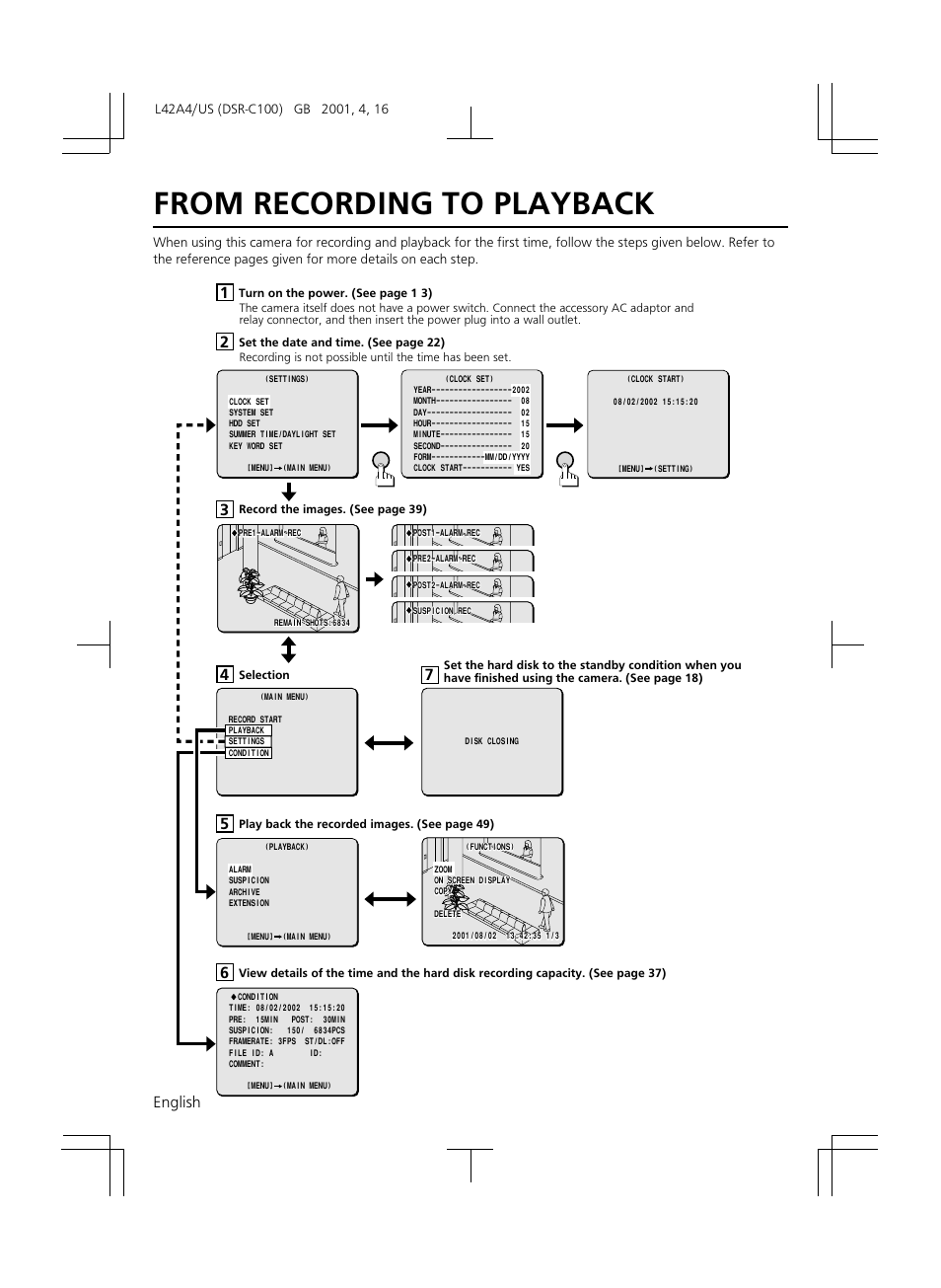 English 17 | Sanyo DSR-C100 User Manual | Page 18 / 45