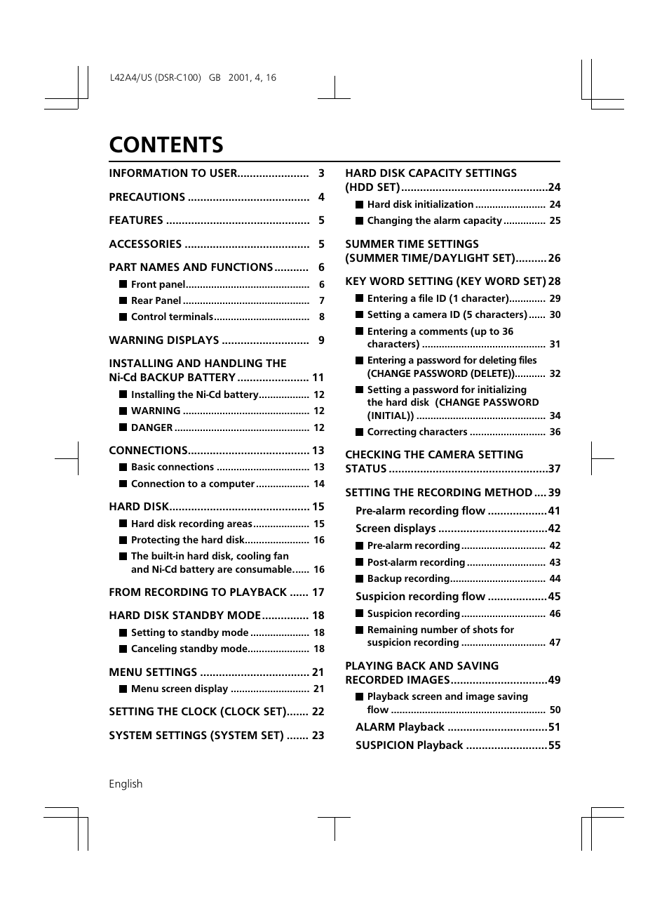 Sanyo DSR-C100 User Manual | Page 2 / 45