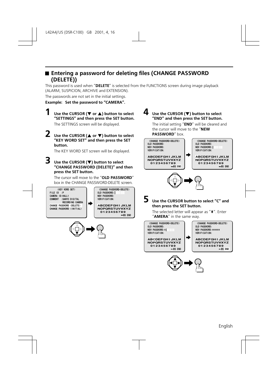 32 english | Sanyo DSR-C100 User Manual | Page 33 / 45