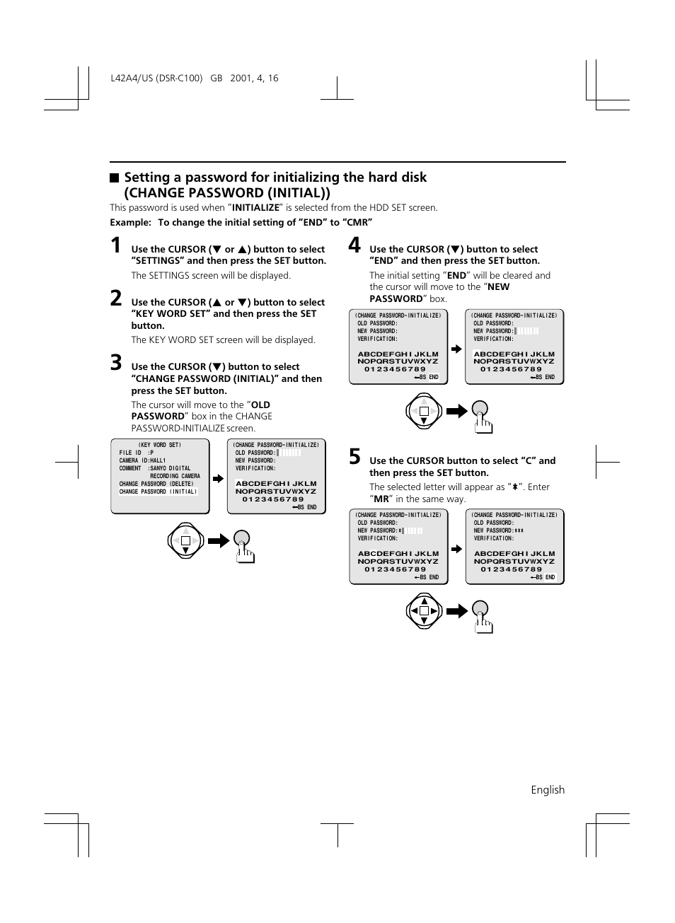 34 english | Sanyo DSR-C100 User Manual | Page 35 / 45