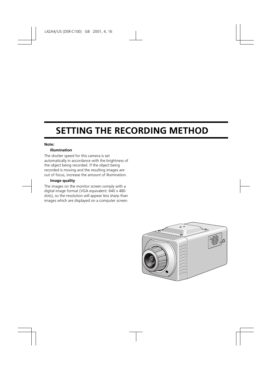 Setting the recording method | Sanyo DSR-C100 User Manual | Page 39 / 45