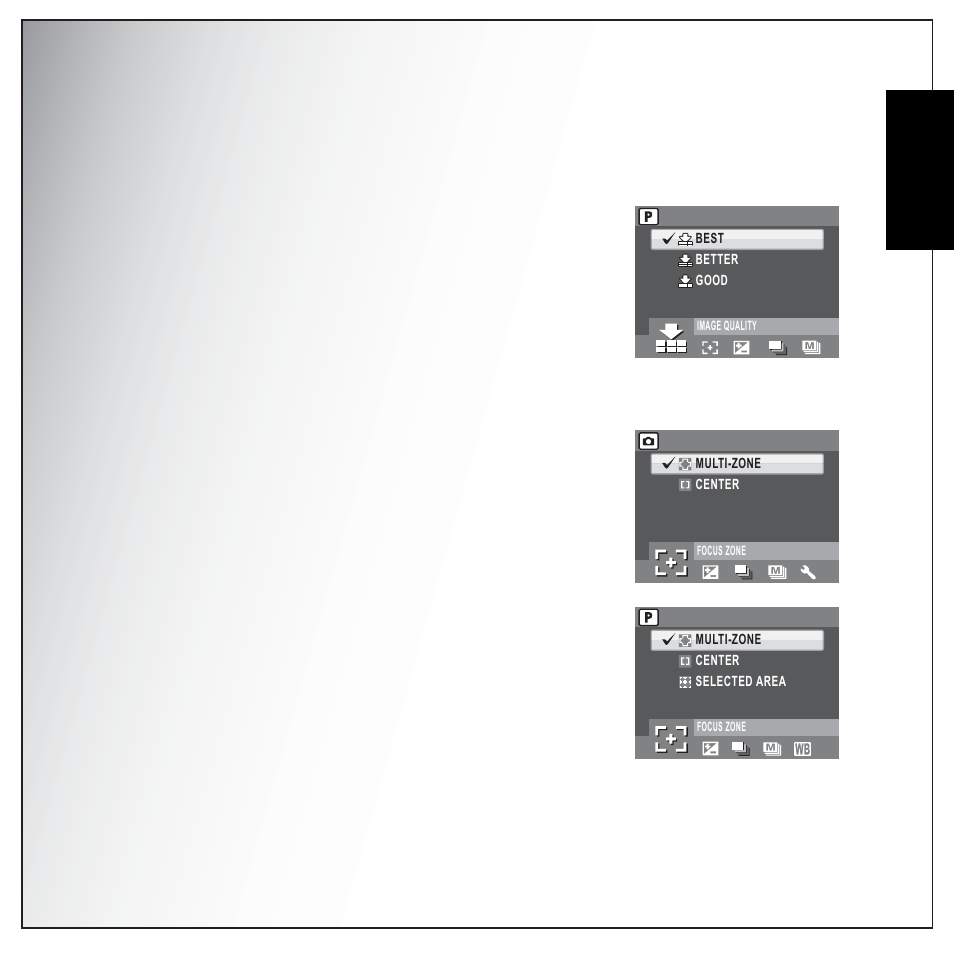 Image quality, Focus zone, English | Sanyo VPC-S1275 User Manual | Page 37 / 67