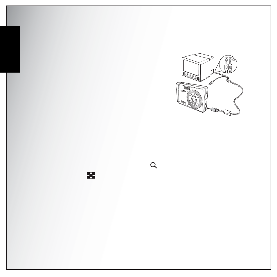 Viewing photos/videos on your tv, Zooming in/out during playback, English | Sanyo VPC-S1275 User Manual | Page 46 / 67