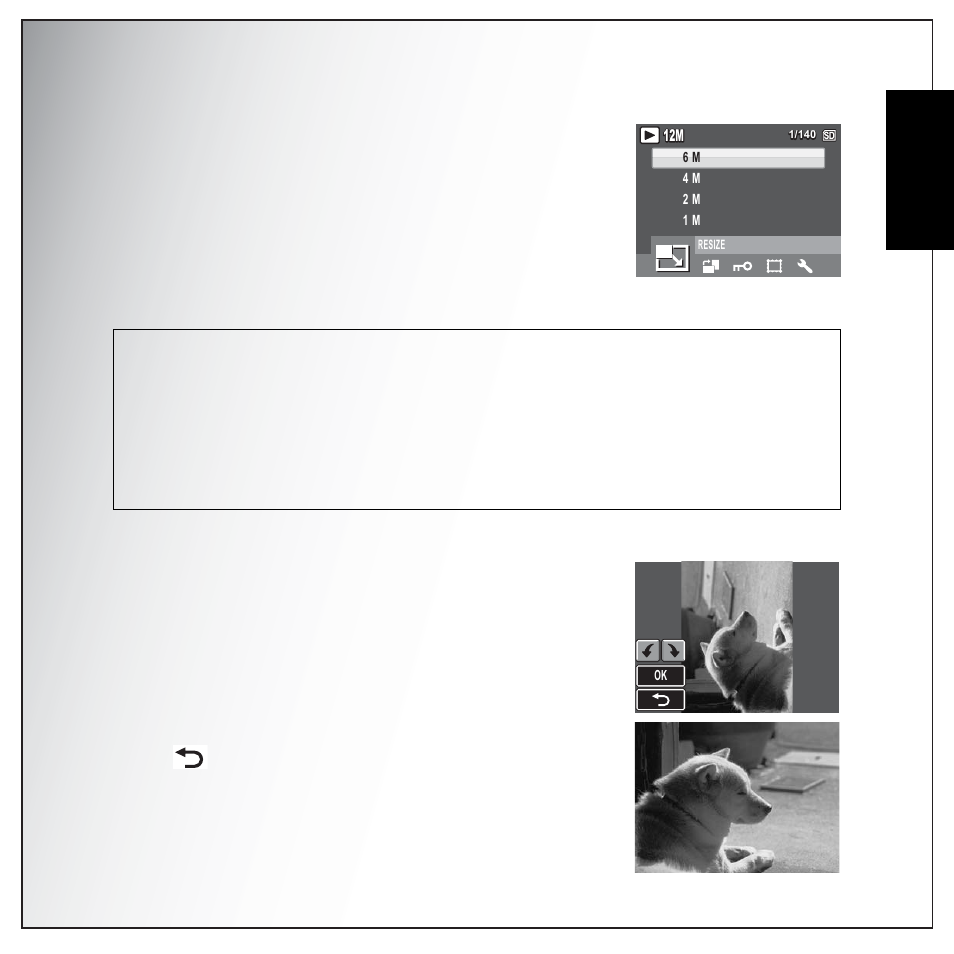 Resize, Rotate, English | Sanyo VPC-S1275 User Manual | Page 49 / 67