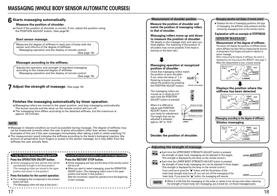 Massaging (whole body sensor automatic courses) | Sanyo HEC-DR7700C User Manual | Page 10 / 16