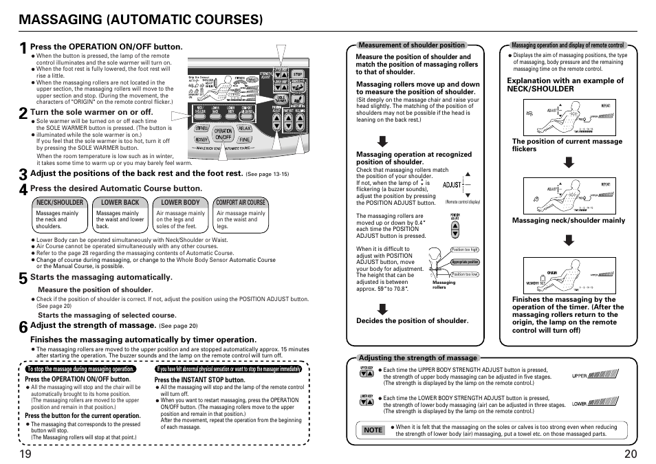 Massaging (automatic courses) | Sanyo HEC-DR7700C User Manual | Page 11 / 16