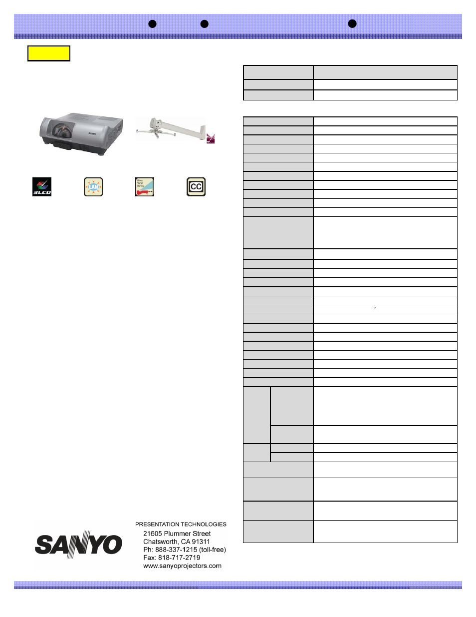 Sanyo BUNDLE PLC-WL2500S User Manual | 1 page