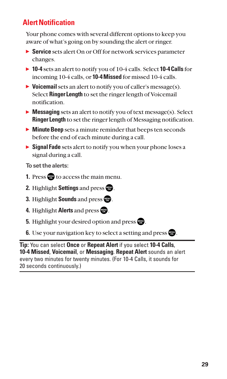 Alert notification | Sanyo SCP-2300 User Manual | Page 35 / 150