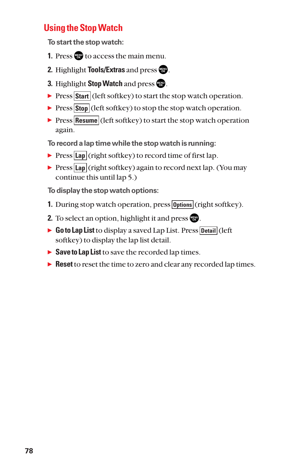 Using the stop watch | Sanyo SCP-2300 User Manual | Page 84 / 150
