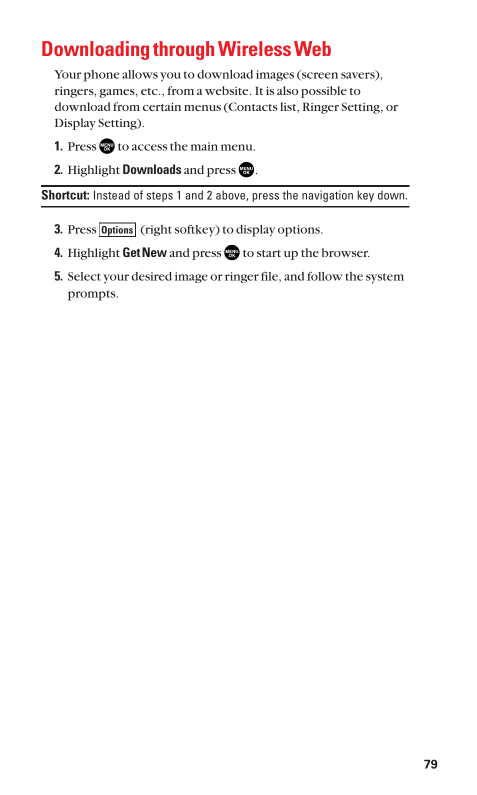 Downloading through wireless web | Sanyo SCP-2300 User Manual | Page 85 / 150