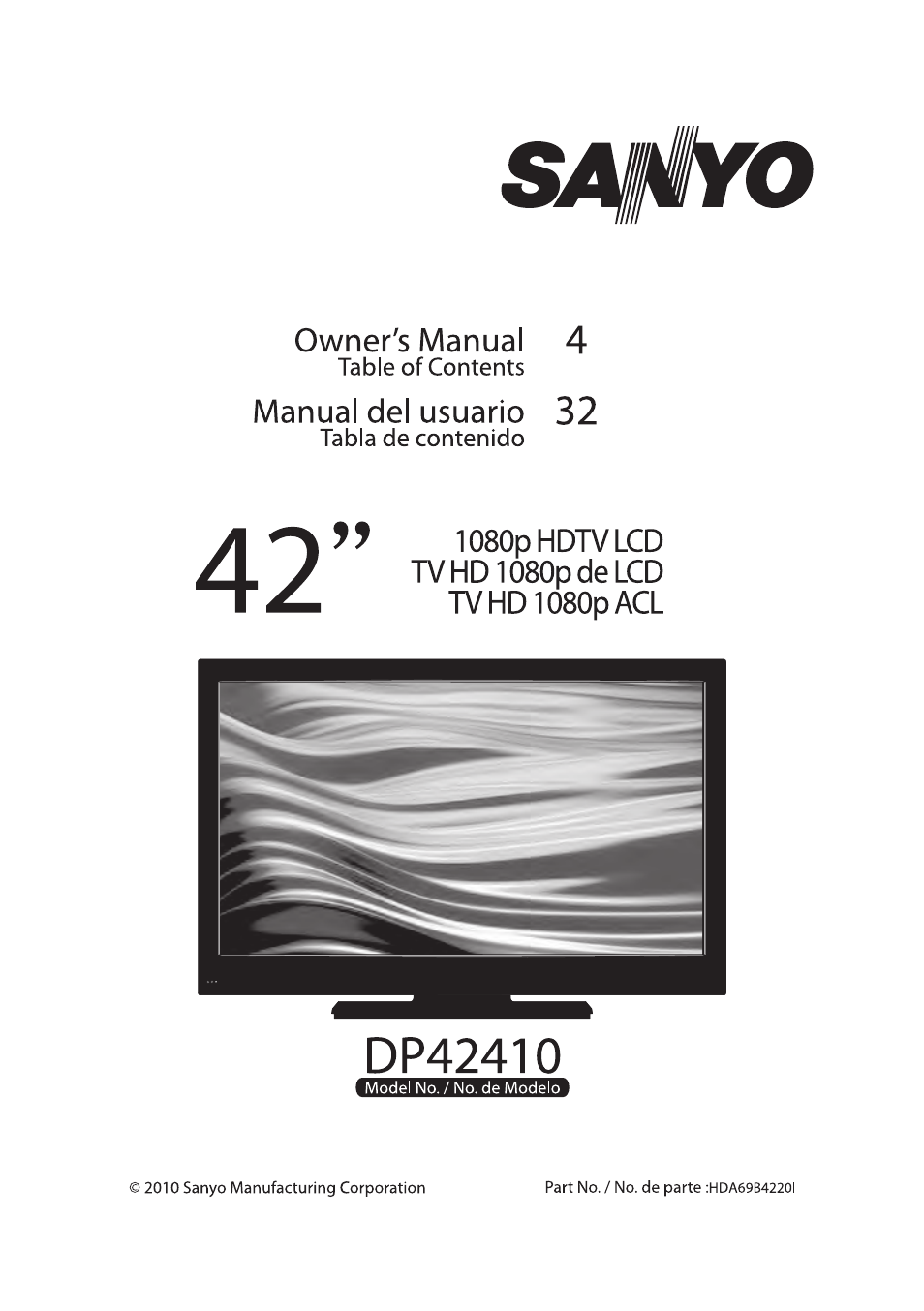 Sanyo DP42410 User Manual | 29 pages