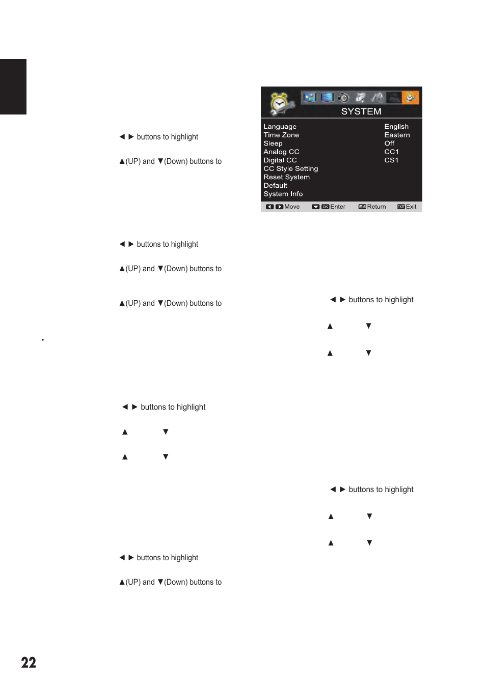 System | Sanyo DP42410 User Manual | Page 22 / 29