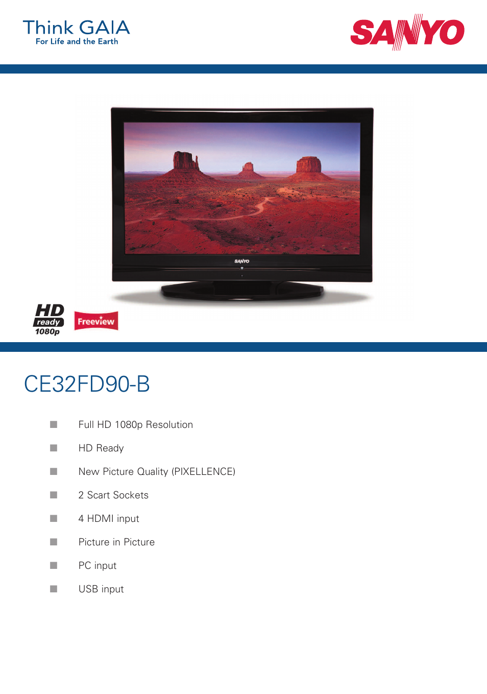 Sanyo CE32FD90-B User Manual | 2 pages