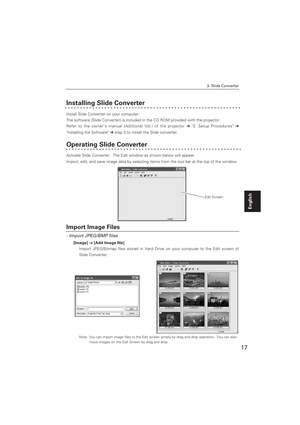 Import image files | Sanyo POA-USB02 User Manual | Page 17 / 26