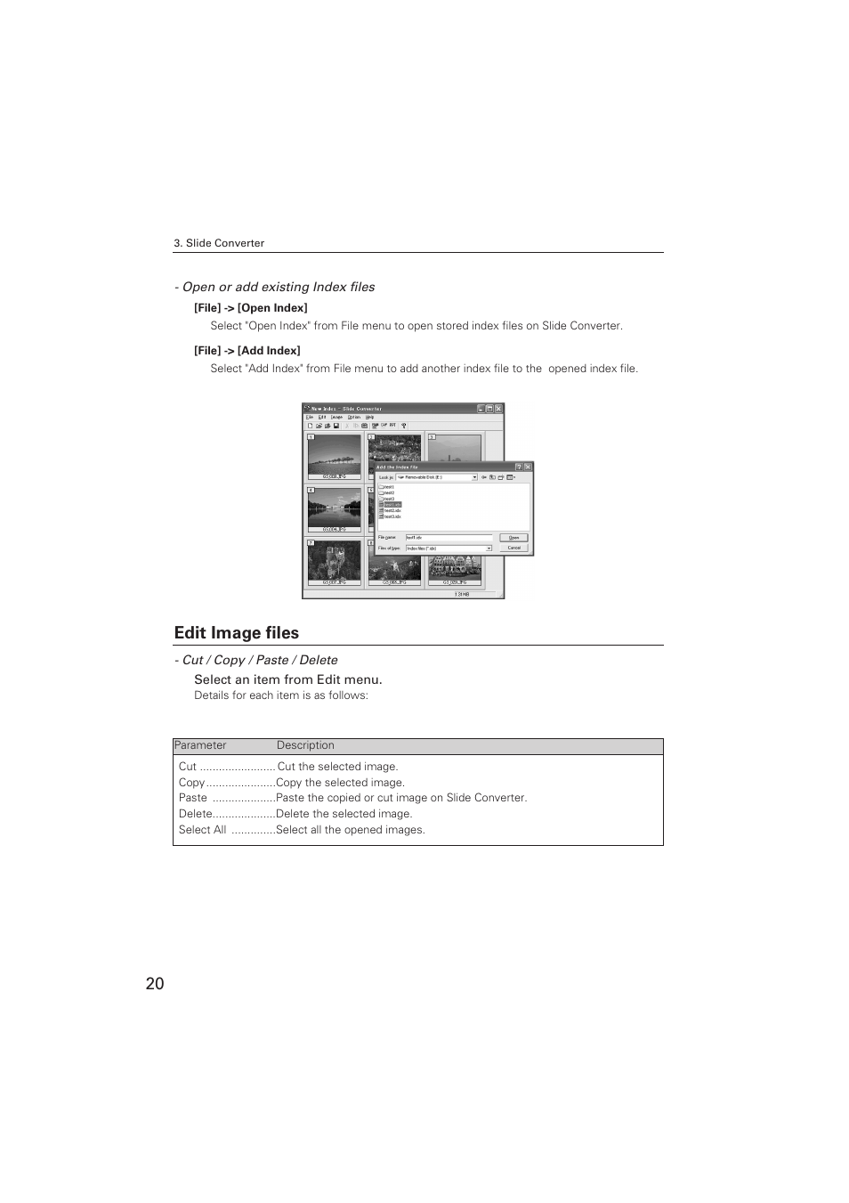 Edit image files | Sanyo POA-USB02 User Manual | Page 20 / 26