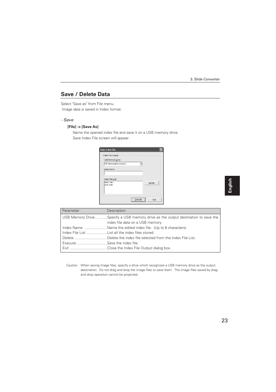 23 save / delete data | Sanyo POA-USB02 User Manual | Page 23 / 26