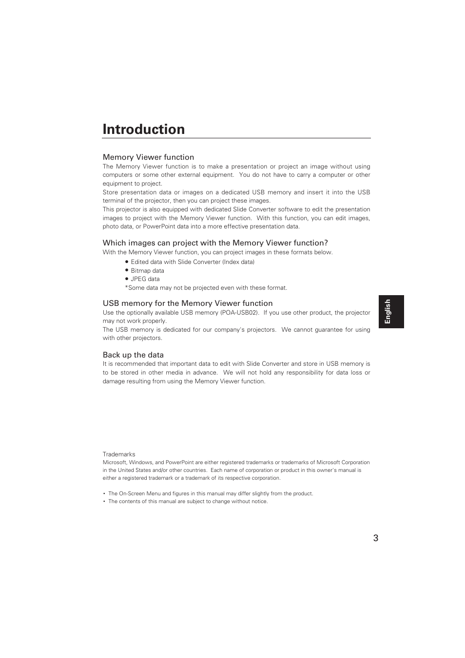 Introduction | Sanyo POA-USB02 User Manual | Page 3 / 26