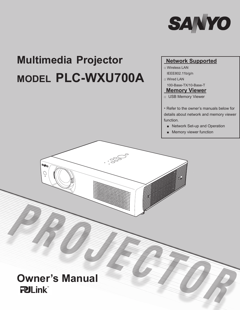 Sanyo PLC WXU700A User Manual | 85 pages