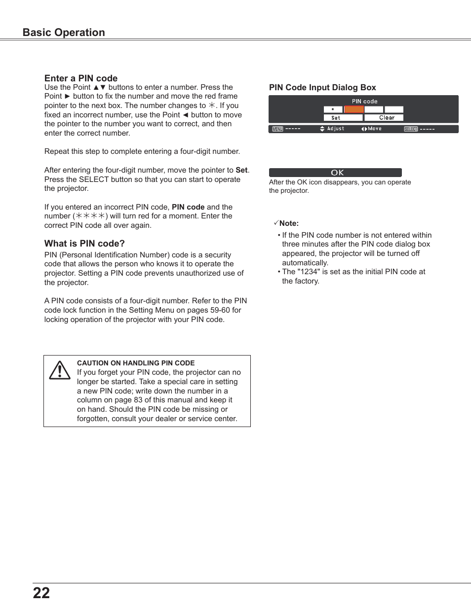 Basic operation | Sanyo PLC WXU700A User Manual | Page 22 / 85