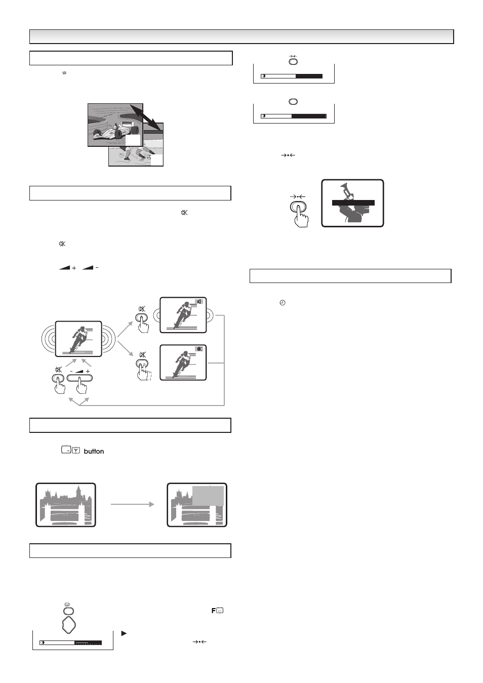 Other functions ther functions, Alternative program 6 23, Time display | Recall mute store/restore default settings | Sanyo CE32WN3-B User Manual | Page 12 / 20