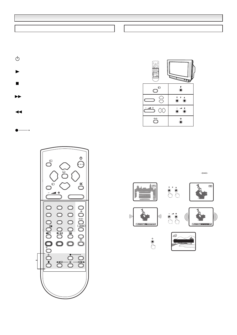 Vcr use / opera, Functions for video cassette, Operating the tv without the remote control | Sanyo CE32WN3-B User Manual | Page 14 / 20