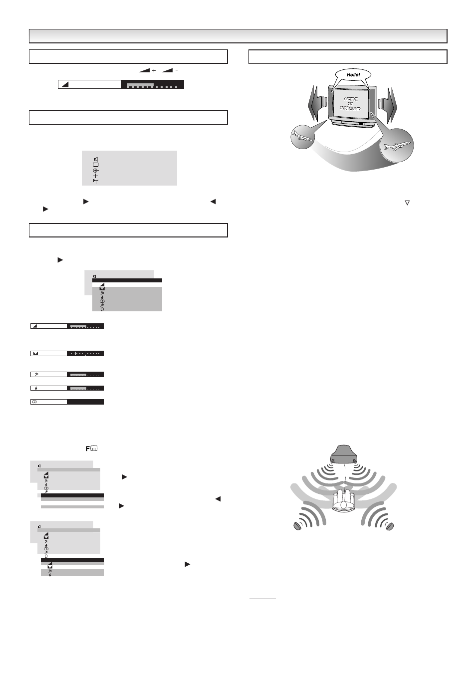 6sound functions sound functions, Stereo mode, What is active 3d surround | Optimum positioning, Effects ■ bass boost, Auto volume | Sanyo CE32WN3-B User Manual | Page 6 / 20