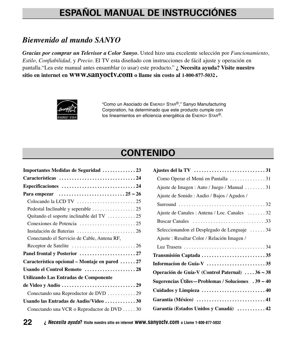 Sanyo CLT1554 User Manual | Page 22 / 60